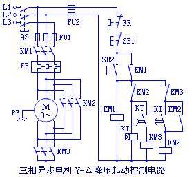 三相異步電機Y-Δ降壓起動控制電路圖